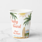 Gobelets En Papier Summer Boho Surf Plage Van Baby shower (Recto)