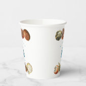 Gobelets En Papier Summer Christmas Beach Seashell Nom personnalisé (Gauche)