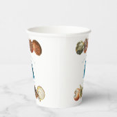 Gobelets En Papier Summer Christmas Beach Seashell Nom personnalisé (Droite)