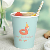 Gobelets En Papier summer flamingo float kids birthday pool party