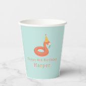 Gobelets En Papier summer flamingo float kids birthday pool party (Recto)