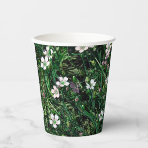 Gobelets En Papier Summer Meadow Petits Fleurs sauvages blancs et ros