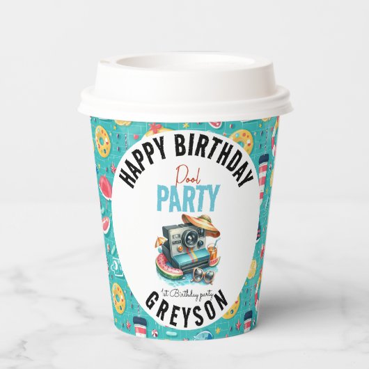 Gobelets En Papier Summer Pool Party 2e anniversaire (Verso)