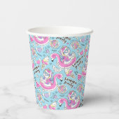 Gobelets En Papier Summer Pool Party Unicorn (Verso)