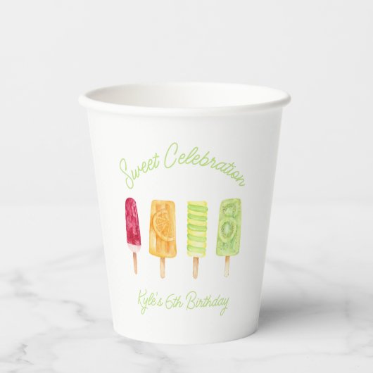 Gobelets En Papier Summer Popsicle fête d'anniversaire (Recto)