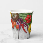 Gobelets En Papier Summer Vegetable Harvest Border (Verso)