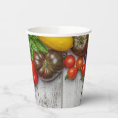 Gobelets En Papier Summer Vegetable Harvest Border (Gauche)