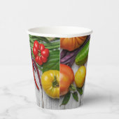 Gobelets En Papier Summer Vegetable Harvest Border (Droite)