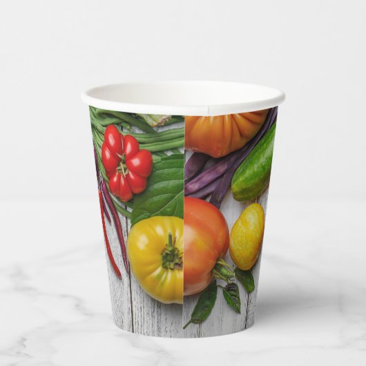 Gobelets En Papier Summer Vegetable Harvest Border (Droite)