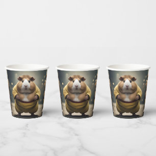 Gobelets En Papier "Sumo Squeakdown : le cobaye lutteur sumo"