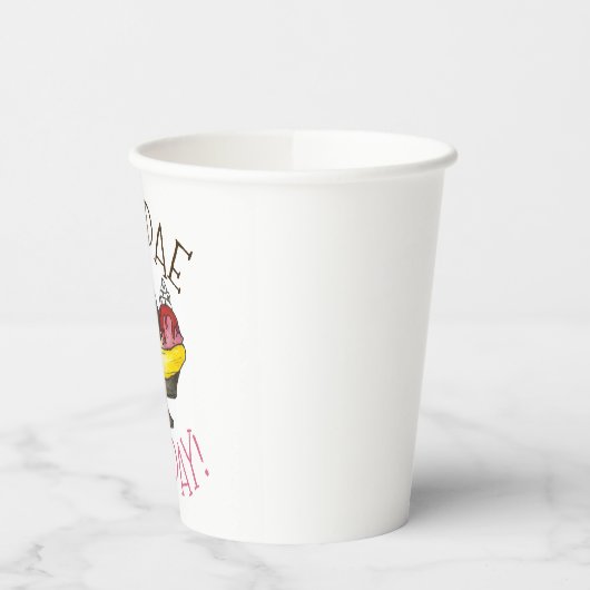 Gobelets En Papier SUNDAE FUNDAE Banana Split Ice Cream Social (Gauche)
