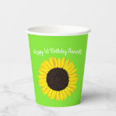 Gobelets En Papier Sunflower Cute 1er Birthday Kids (Verso)