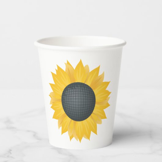Gobelets En Papier Sunflower Disco Ball Retro Party Vibe (Recto)