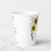 Gobelets En Papier Sunflower Eucalyptus floral Script 60e anniversair (Droite)