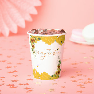 Gobelets En Papier Sunflower Honeycomb Baby shower de la mère à l'abe