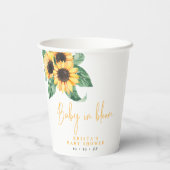 Gobelets En Papier Sunflowers Fall Baby in Bloom Baby shower (Verso)
