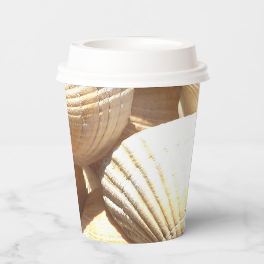 Gobelets En Papier Sunny Tropical Seashells Beach Wedding Party (Verso)