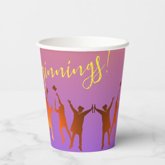 Gobelets En Papier Sunset Vibrant Moderne Tech Graduation (Verso)