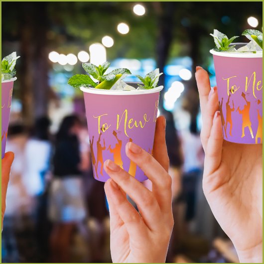 Gobelets En Papier Sunset Vibrant Moderne Tech Graduation