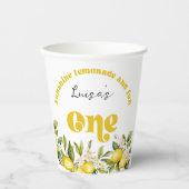 Gobelets En Papier Sunshine Lemonade citron 1ère fête d'anniversaire (Recto)