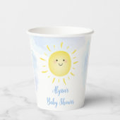 Gobelets En Papier Sunshine Nuages Blue Boy Baby shower (Verso)