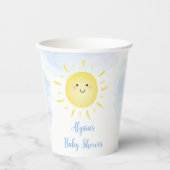 Gobelets En Papier Sunshine Nuages Blue Boy Baby shower (Recto)