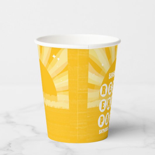 Gobelets En Papier Sunshine Parti de retraite jaune (Droite)