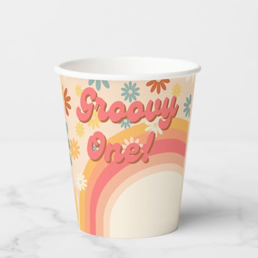 Gobelets En Papier Sunshine retro boho fête d'anniversaire super (Recto)