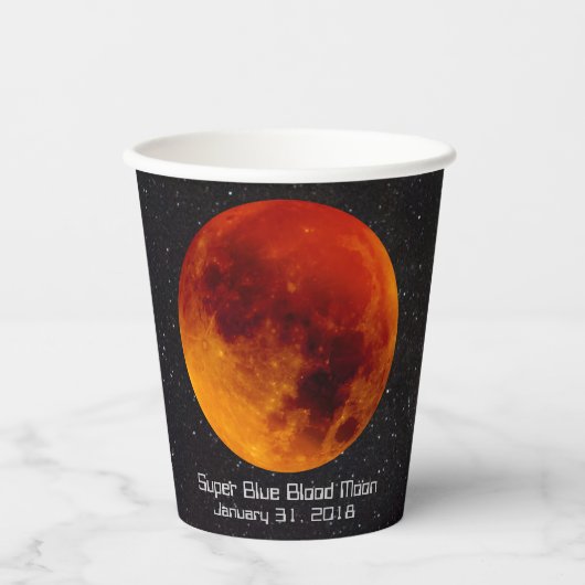 Gobelets En Papier Super Blue Blood Moon 2018 (Recto)