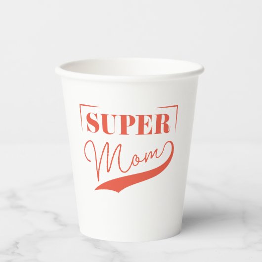 Gobelets En Papier Super Maman (Recto)
