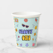 Gobelets En Papier Super One Hippie Retro fête d'anniversaire (Recto)