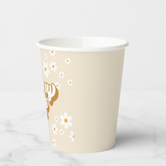 Gobelets En Papier Super One Retro Daisy 1er anniversaire (Gauche)