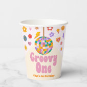 Gobelets En Papier Super One Retro Disco Ball 1er anniversaire (Verso)