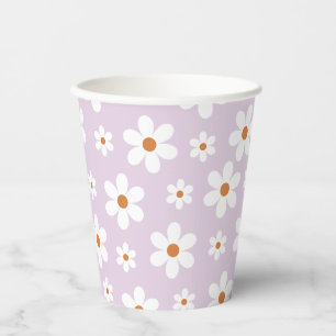 Gobelets En Papier Super Retro Daisy Purple
