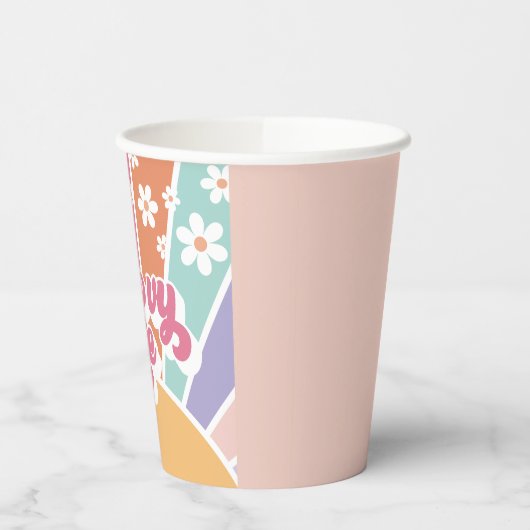 Gobelets En Papier Super un Sunshine rétro Rainbow Daisy (Gauche)