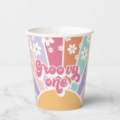 Gobelets En Papier Super un Sunshine rétro Rainbow Daisy (Recto)