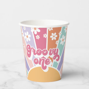 Gobelets En Papier Super un Sunshine rétro Rainbow Daisy