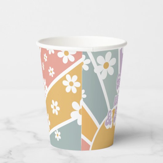 Gobelets En Papier Super Un Wild Trois Retro Sunshine Rainbow (Droite)