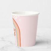 Gobelets En Papier Super une marguerite hippie arc-en-ciel premier an (Gauche)