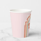 Gobelets En Papier Super une marguerite hippie arc-en-ciel premier an (Droite)