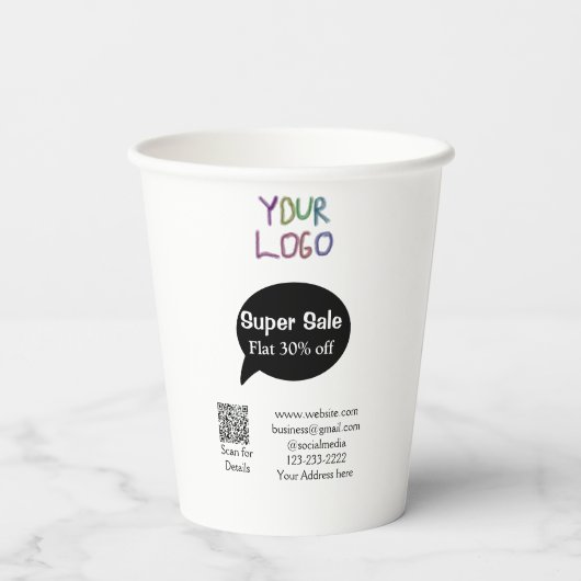 Gobelets En Papier super-vente escompte d'entreprise numérisation cod (Verso)