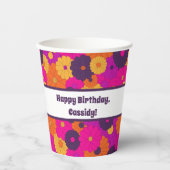 Gobelets En Papier Super violet et rose hippie puissance (Recto)