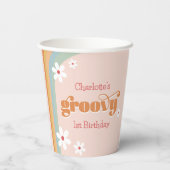 Gobelets En Papier Super White Daisies Fille des années 70 (Verso)