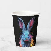 Gobelets En Papier Superbe Lapin Bleu en feu (Verso)