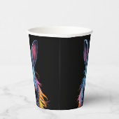 Gobelets En Papier Superbe Lapin Bleu en feu (Droite)