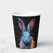 Gobelets En Papier Superbe Lapin Bleu en feu (Recto)