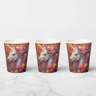 Gobelets En Papier Superbes tasses de papier Unicorne