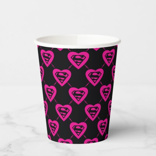 Gobelets En Papier Supergirl Hearts Motif diagonal (Gauche)