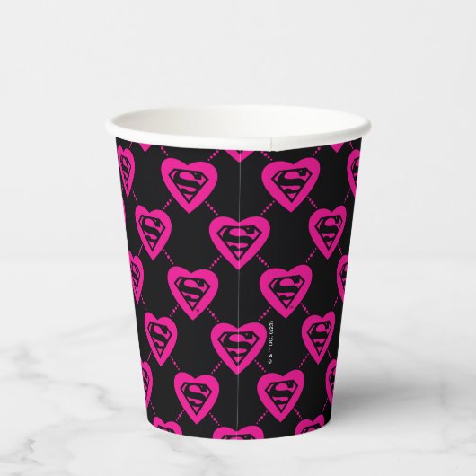 Gobelets En Papier Supergirl Hearts Motif diagonal (Droite)
