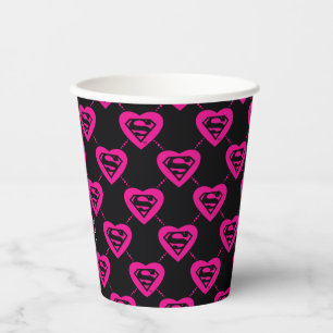Gobelets En Papier Supergirl Hearts Motif diagonal